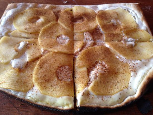 Apples and Cinnamon Sugar Tarte Flambée Sucrée